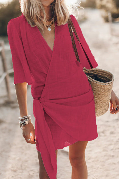 CHIARA™ Katoenen linnen mini jurk voor op het strand