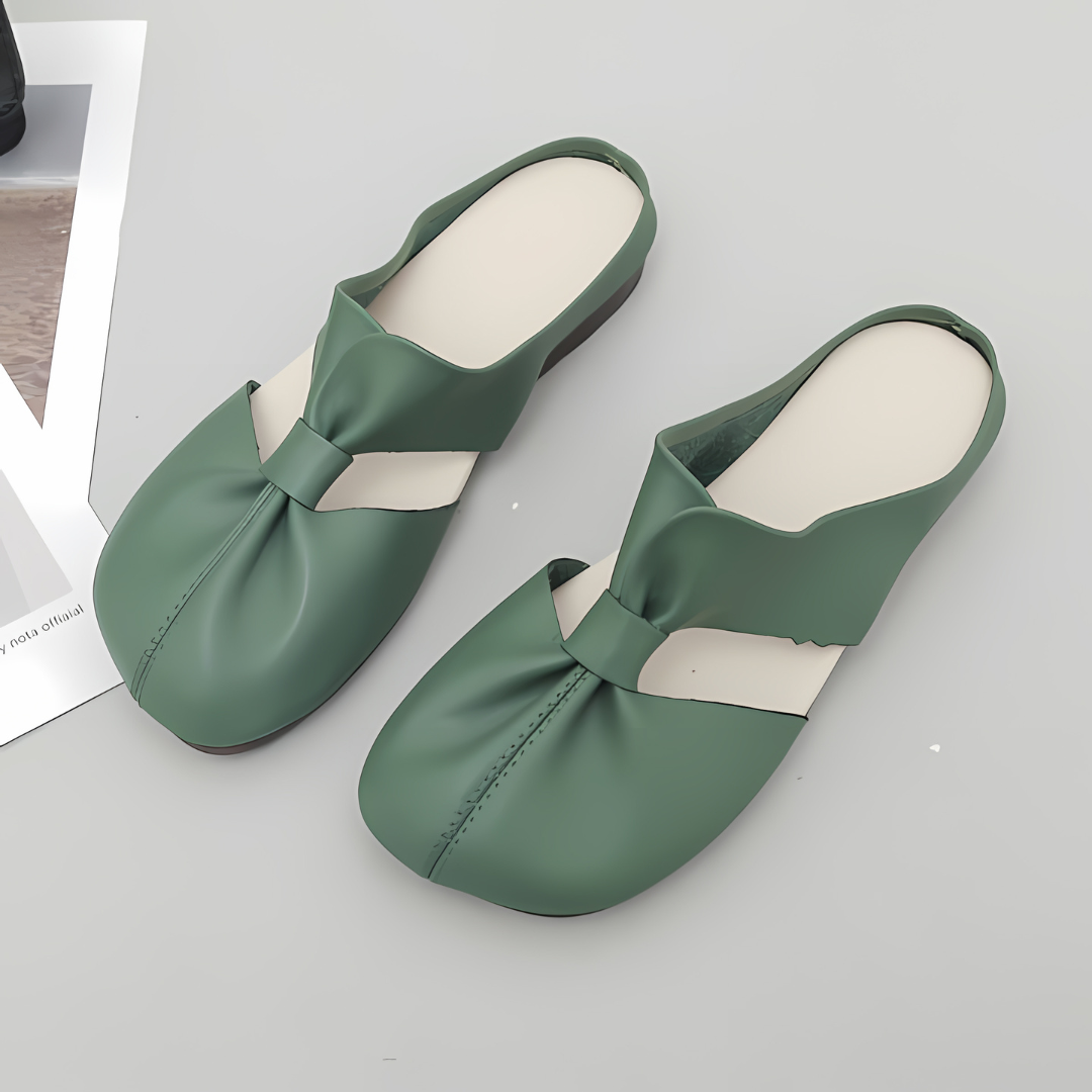 LOOMZ™ Zachte leren sandalen met hol ontwerp en platte muiltjes