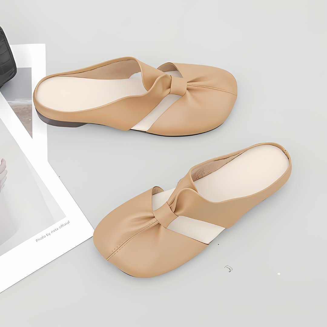 LOOMZ™ Zachte leren sandalen met hol ontwerp en platte muiltjes